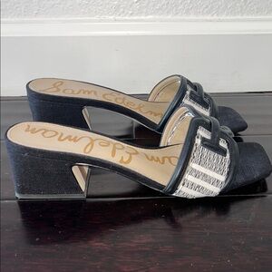 Sam Edelman Black and White Mules
